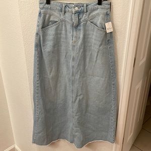 NWT We the Free Long Light Denim Skirt